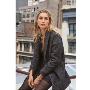 Sezane Bowie wool Gray Pea Coat Sz 34 US 2